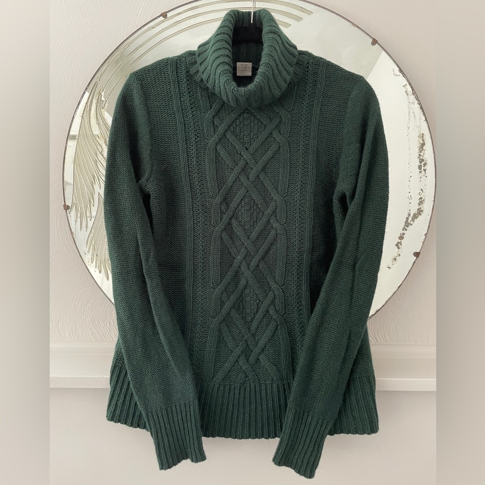 J. Crew Angora Wool Cable Knit Turtleneck, Women’s Size Medium